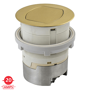 RCT221BR Hubbell 20 AMP POP-UP RECEPTACLE FLUSH MOUNT BRASS