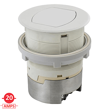 RCT221W Hubbell 20 AMP POP-UP RECEPTACLE FLUSH MOUNT WHITE