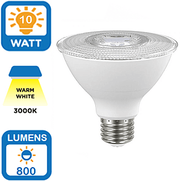 LED10PAR30/80L/FL/930 NaturaLED 10W LED PAR30 LAMP 3K DIMMABLE (5926)