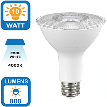 LED10PAR30L/OD/80L/FL/940 NaturaLED 10W LED PAR30LN LAMP 4K DIMMABLE (5997)