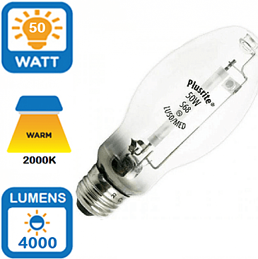 LU50/ED17/MED Plusrite 50W HPS LAMP MEDIUM BASE (2001)