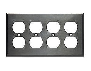 97104SS Hubbell STAINLESS STEEL DUPLEX 430 SS 4 GANG COVER PLATE