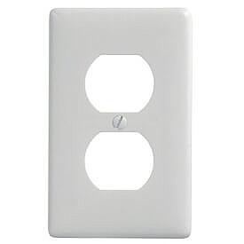 P8W Hubbell 1 GANG DUPLEX RECEPTACLE PLATE - WHITE