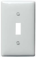 P1W Hubbell 1 GANG TOGGLE SWITCH PLATE - WHITE