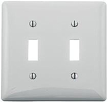 NP2W Hubbell 2 GANG  TOGGLE PLATE WHITE