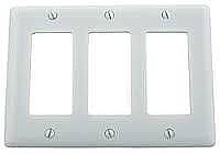 P263W Hubbell 3 GANG WALL PLATE WHITE