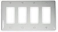P264W Hubbell 4 GANG WALL PLATE WHITE