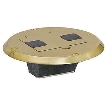 RF506BP Hubbell BRASS FLOOR ELECTRICAL BOX COVER + TR RECEPTACLE