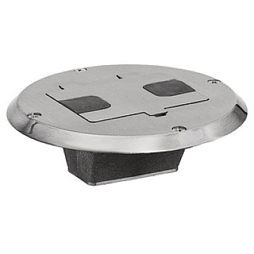 RF506NI Hubbell NICKEL FLOOR ELECTRICAL BOX COVER + TR RECEPTACLE
