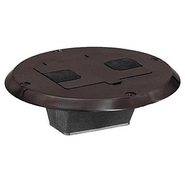 RF506BN Hubbell BROWN FLOOR ELECTRICAL BOX COVER + TR RECEPTACLE