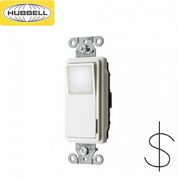 DS120NLWH Hubbell 1P 20A 120-277V DECORATOR SWITCH WITH NIGHTLIGHT, WHITE