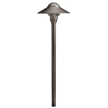 Kichler 15470CBR cast brass 6-inch dome path light in centennial brass for professional landscape...