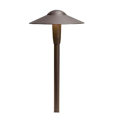 Kichler 15811AZT30R 12V short dome path light in architectural bronze for landscape lighting