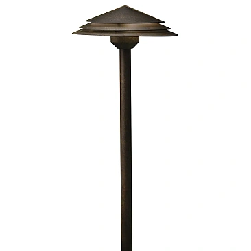 Durable Kichler 12V round tiered path light featuring 2700K LED and aged bronze design for Canadi...