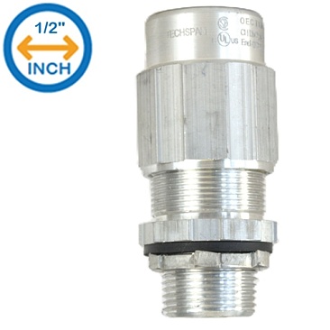 Techspan TKMC050A075 Teck Connector 1/2" Threaded Hub For O/D Cable Size Between 0.52"-0.72"