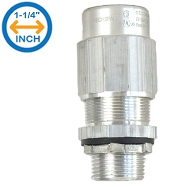 Techspan TKMC125A137 Wet Teck Connector 1-1/4" Threaded Hub For O/D Cable Size Between 1.05"-1.36...