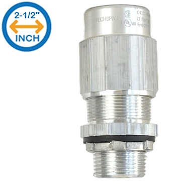 Techspan TKMC250A233 Wet Teck Connector 2-1/2" Threaded Hub For O/D Cable Size Between 1.9"-2.25"