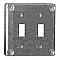 8367 White Label GALVANIZED DOUBLE TOGGLE SWITCH COVER PLATE