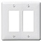 NPJ262W Hubbell NYLON MID-SIZED 2-GANG ELECTRICAL COVER PLATE WHITE