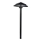 Kichler 16124BKT30 round tiered LED path light with 3000K warm white illumination in textured bla...